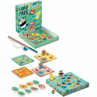 Ludo Wood 4 jeux Éducatifs : Mémo, Loto, Pêche & Parcours - Djeco