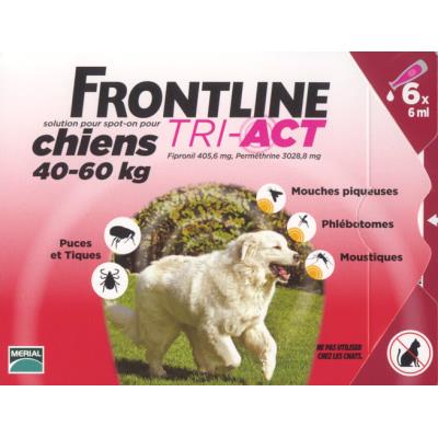 Frontline tri act - chien xl (40 - 60 kg) - 6 pipettes