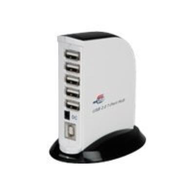 ROLINE USB 2.0 Hub Black and White - hub - 7 poorten - desktop