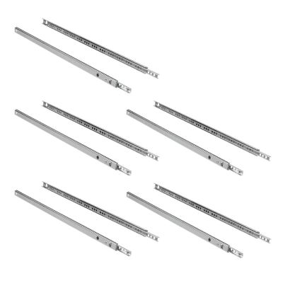 EMUCA 3009305 Lot de 5 Paires (10 pièces) coulisses/glissières à Billes extrait Partie 17mm x 438mm pour tiroir, Zingué, 5 paires-438mm