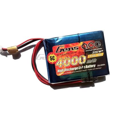Accu Reception Lipo Gens Ace 4000mAh 7.4V RX 2S1P