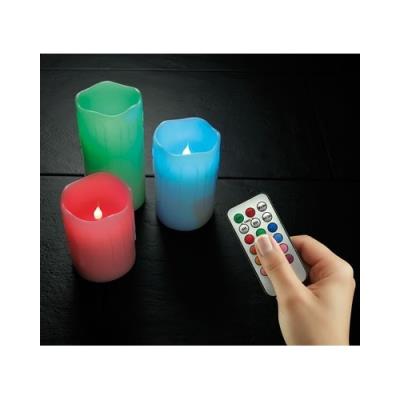 3 Bougies en cire à LED couleur changeante