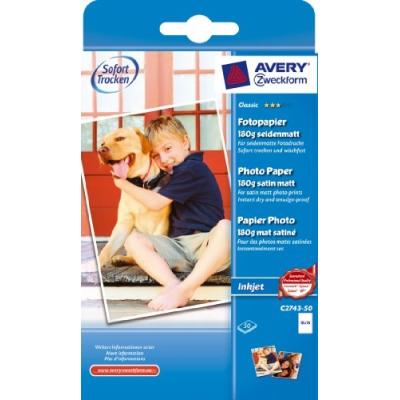 Avery dennison classic c2743-50 papier photo pour impression jet dencre 10 x 15 180g 50 feuilles