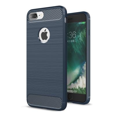 Coque en TPU Armor fibre carbonne décoré pour iPhone 7 plus - Bleu