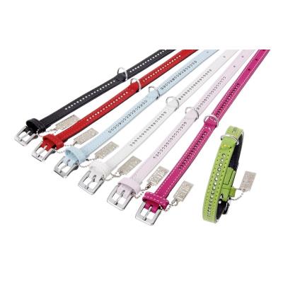 Comparer les prix de Collier en cuir vintage avec strass karlie noir taille xs largeur 10 mm longueur 24 cm