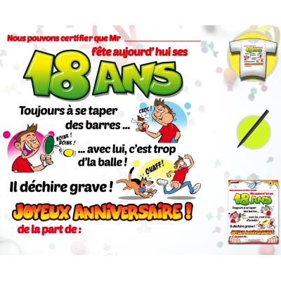 Tee Shirt Anniversaire 18 Ans Homme Accessoire De Deguisement Achat Prix Fnac