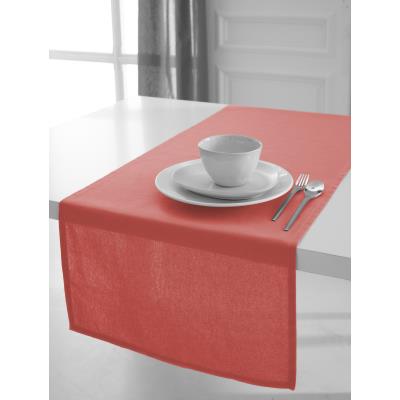 Chemin de table coton FESTIVE 50 x 150 Corail