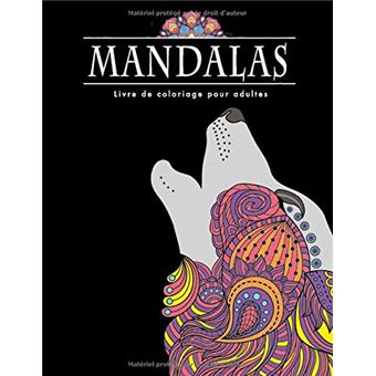 Livre de coloriage pour adultes: 60 mandalas sur fond noir - 125 pages Format A4 - 1