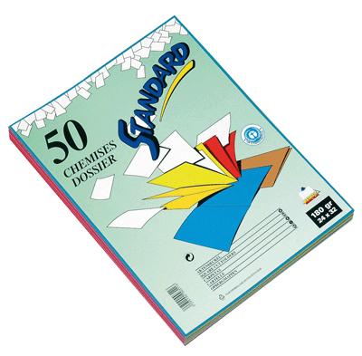 Rainex - Chemises Dossiers 180g 24x32 Assorti -paquet De 50