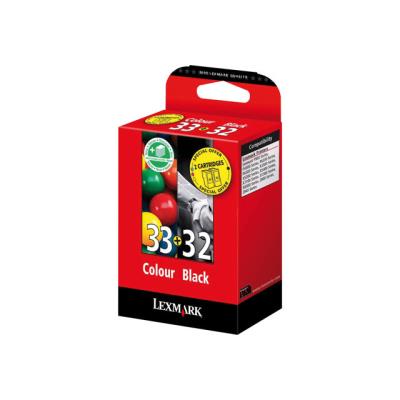 Lexmark Combo Pack #32 + #33 - 2 - zwart, kleur (cyaan, magenta, geel) - origineel - inktcartridge