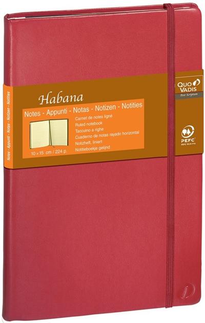 Carnet de notes semi-rigide ligné 10x15cm Quo Vadis Habana Rouge Dali