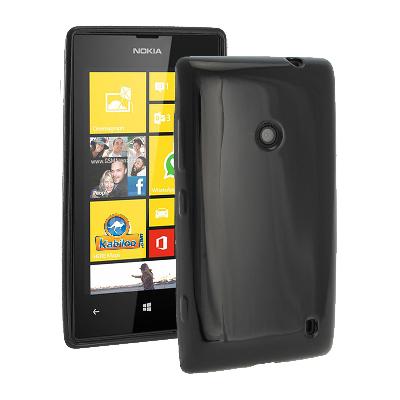 Coque Housse minigel noir glossy Lumia 520 Nokia