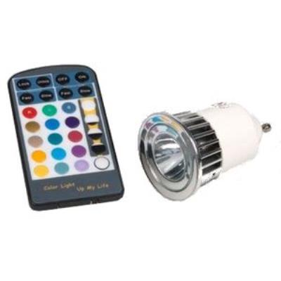 Ampoule LED 1 XQ-LITE RGB avec télécommande IR var. couleur/intensité programmable 5W - RANEX - XQ0778