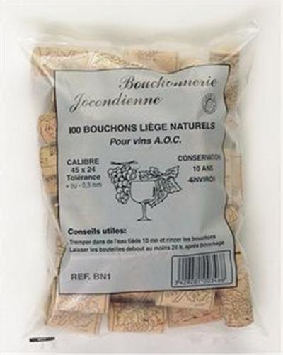 Bouchonnerie jocondienne bouchon(50)liege naturel 45x24 *10ans*s