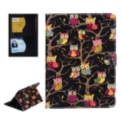Ipad Air 2: Coque Housse Cuir PU Noir Hiboux Arbre