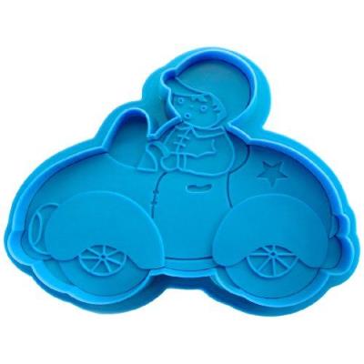Ibili 789700 Emporte-Pièces Forme Voiture avec Enfant Pilote avec Poussoir Plastique