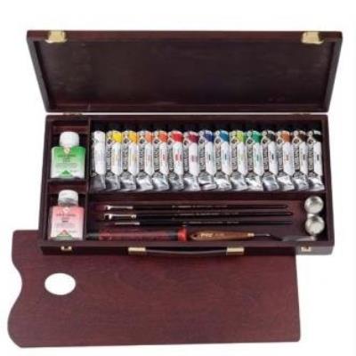 Coffret Bois 15 T Acrylique Extra-Fine Et Accesssoires Professional Rembrandt Royal Talens 18840003