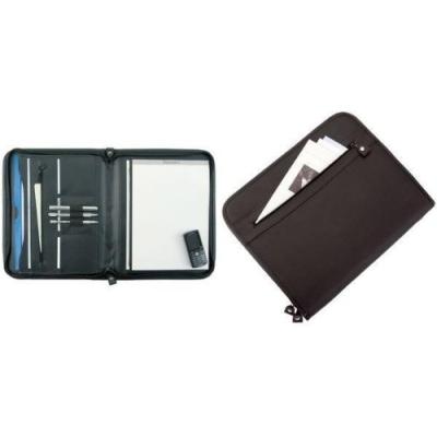 Alassio serviette - ecritoire avec fermeture eclair milano - cuir - noir 30013