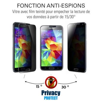 Verre trempé teinté Anti-Espions pour iPhone 15 Pro - TM Concept®