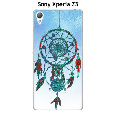 Coque Sony Xpéria Z3 design Capteur de rêves fond bleu métallisé