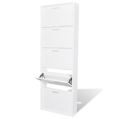 vidaXL Meuble à chaussures en bois 5 abattants Blanc