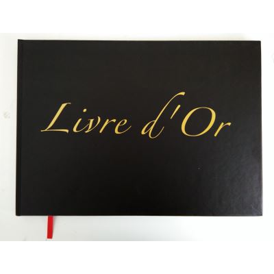 Livre d'Or Format A4 paysage - 100 pages - Couverture noire mate - Lettres d'orÈes - QualitÈ Premium