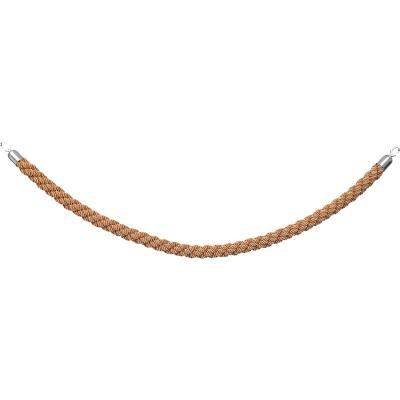 Corde tressée bronze pour poteaux d'accueil chromé 1,5m