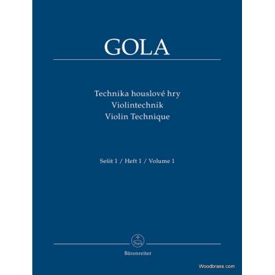 Méthodes et pédagogie BARENREITER GOLA ZDENEK - VIOLIN TECHNIQUE VOL.1 Violon
