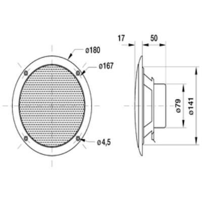 Haut-parleur à large bande 4 ? 80 w visaton 2136