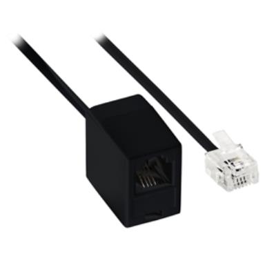 Câble rallonge de télécommunication à connecteur rj11 mâle vers rj11 femelle 5,00 m noir valueline