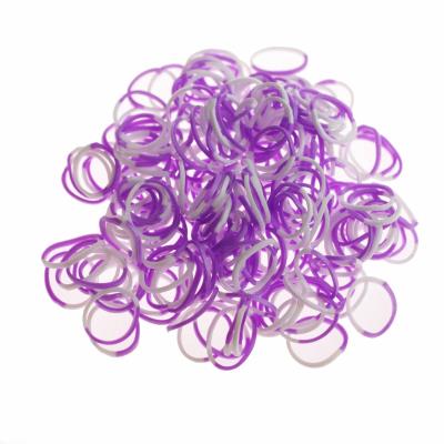 200 élastiques Loom - Bicolore Violet-Blanc