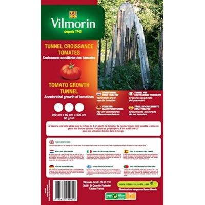 Vilmorin Va04130 Serre-Tunnel De Croissance Pour Tomates 60 G/M² 220 X 60 X 400 Cm