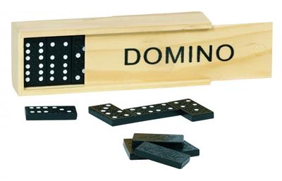 Jeu de Domino 28 pièces couleur Noir dans une boîte en bois