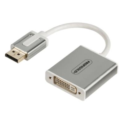 Adaptateur displayport haute performance - dvi displayport mâle - dvi-d femelle 0,20 m blanc profigold