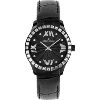 Montre JACQUES LEMANS La Passion Rome/1-1633F en Cuir Noir