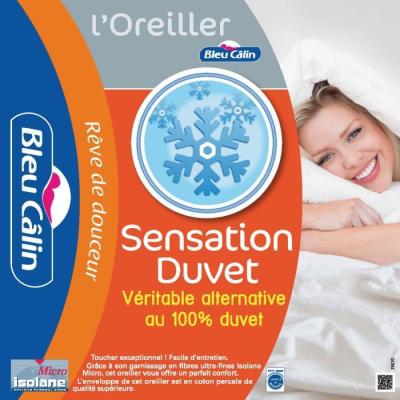 BLEU CALIN Oreiller Sensation Duvet 60x60cm