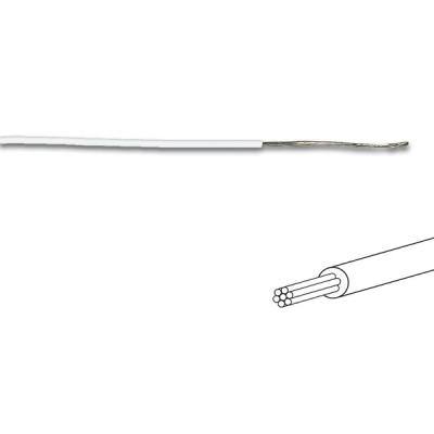 Fil De Cablage 7x0.193mm (0.20mm² ) Blanc, Multibrin, Longueur : 100m Sur Rouleau