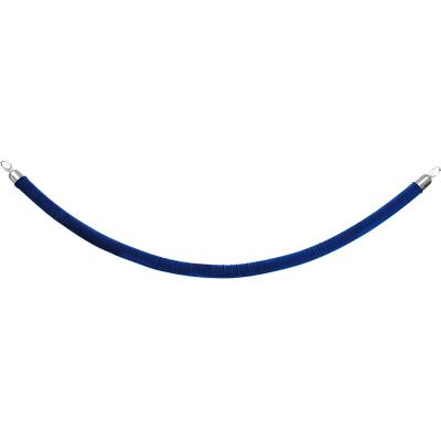 Corde bleue en velours pour poteaux d'accueil chromé 1,5m