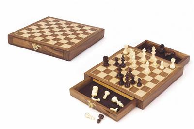 Goki Magnetic Wooden Chess Set with Drawers | Size: 1 Pack