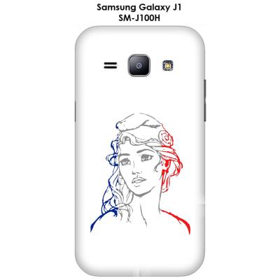 Coque Samsung Galaxy J1 - SM-J100H Marianne fond blanc