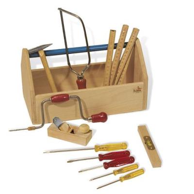 Pinolino - Trousse à outils en bois avec 11 outils pour enfant