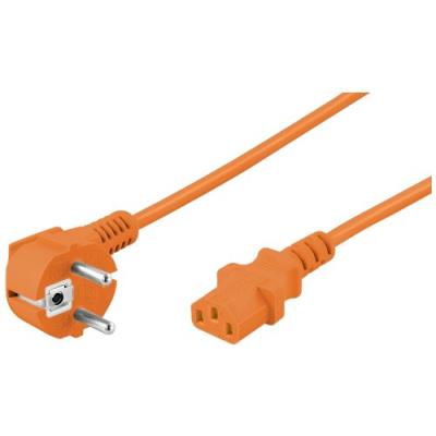 Cordon d'alimentation à angle Wentronic (Schuko à la norme IEC 320 C13) 5 m orange (Import Allemagne)