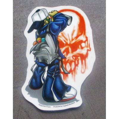 sticker taggeur tag de crane autocollant street art rock