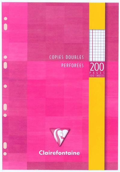 Copies Perforées sous étui A4 200 pages Q.5x5 avec Marge
