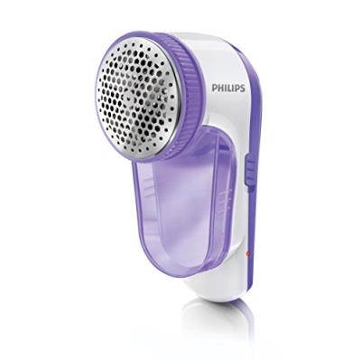 Philips gc027/00 rasoir anti-bouloche électrique batterie rechargeable via câble usb avec petite brosse de nettoyage lilas
