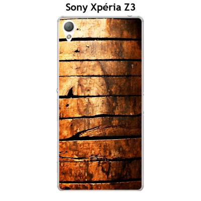 Coque Sony Xpéria Z3 design Porte en bois