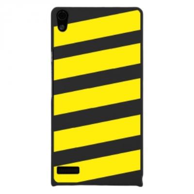 Coque rigide pour Huawei Ascend P6 avec impression Motifs bandes jaunes