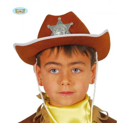 Chapeau de shérif enfant marron