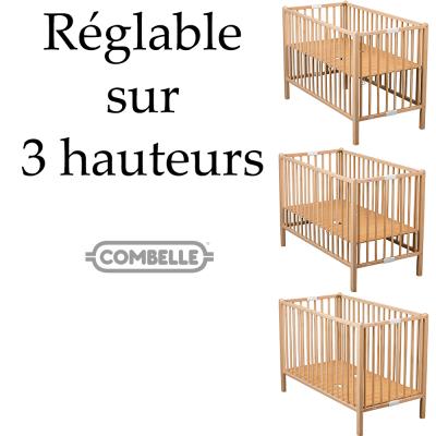 Lit Bebe Pliant Romeo Reglable En Hauteur En Hetre Massif Noir 60x1 Lit Pour Enfant Achat Prix Fnac