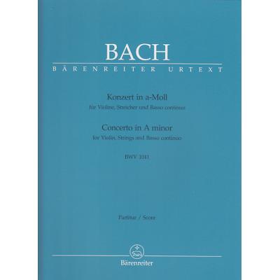 Partitions classique BARENREITER BACH J.S. - CONCERTO EN LA MINEUR BWV 1041 POUR VIOLIN, CORDES ET BASSE CONTINUE - CONDUCTEUR Violon